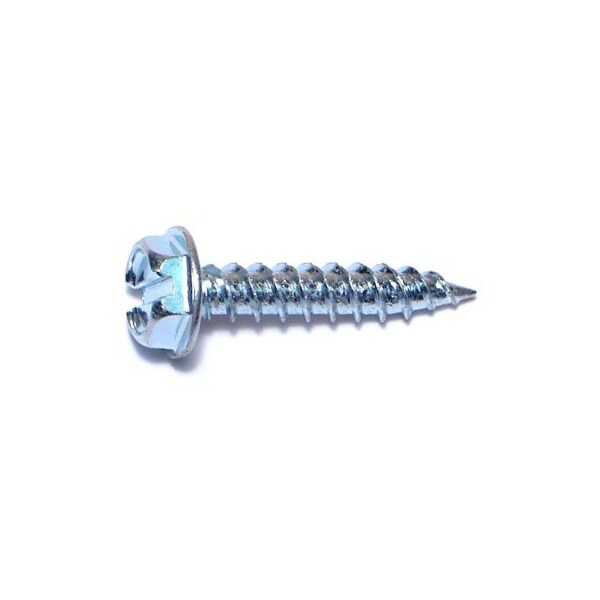 Buildright Sheet Metal Screw, #10 x 1 in, Zinc Plated Steel Flange Hex Head 178 PK 51744 - main